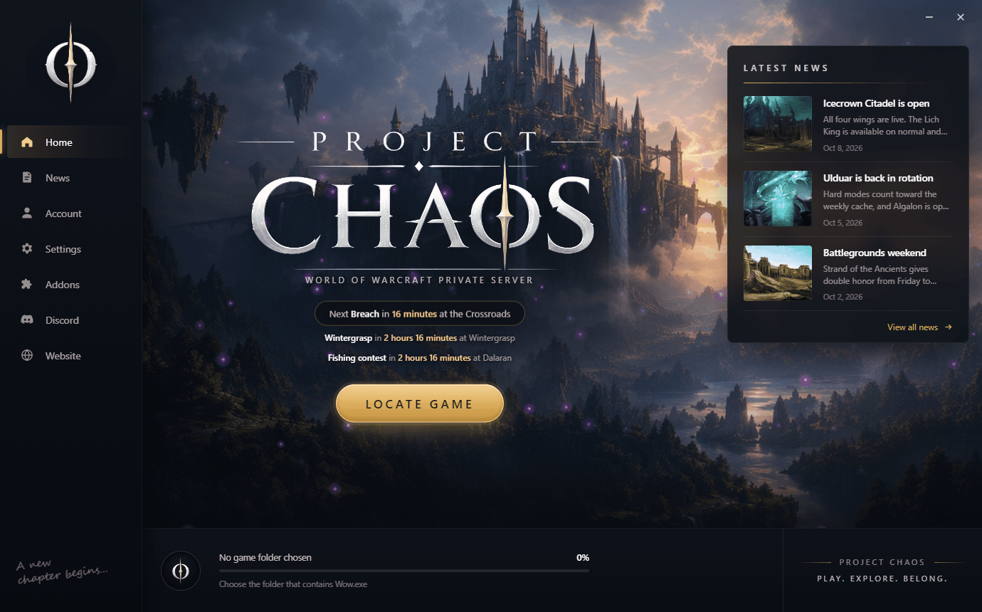 The Project Chaos launcher